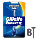 Gillette Sensor 3 Disposable Razors x8 men's razors & blades Sainsburys   