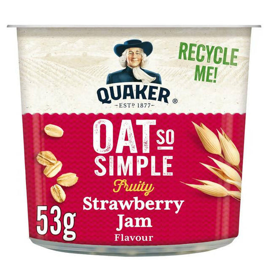 Quaker Oat So Simple Strawberry Jam Porridge Pot 53g Porridge & oats Sainsburys   