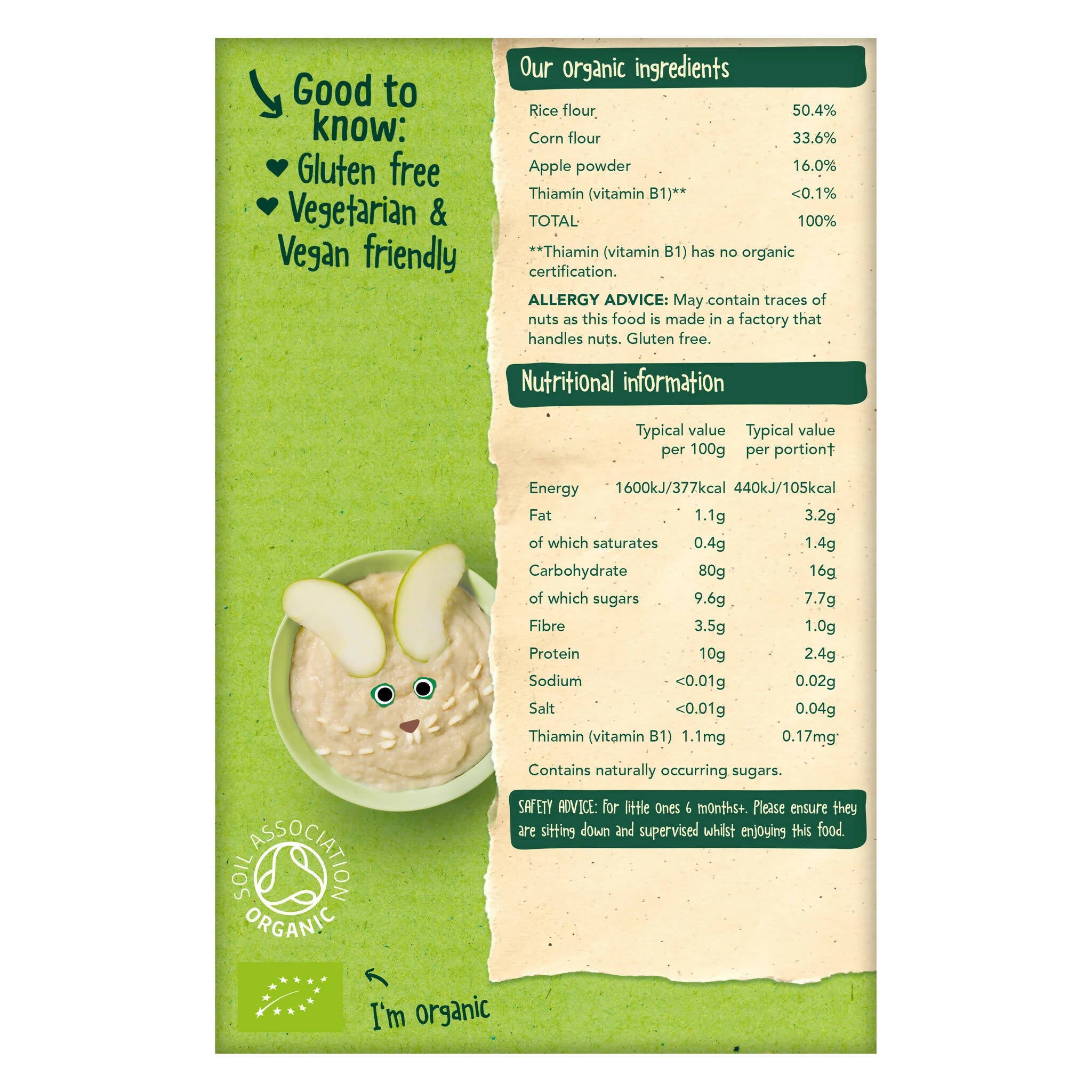 Organix Fruity Apple Porridge Organic baby foods McGrocer Direct   