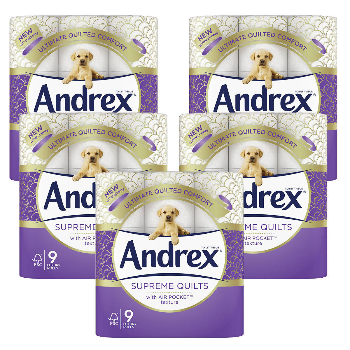 Andrex® Supreme Quilted 3-Ply Toilet Tissue, 45 Rolls - McGrocer