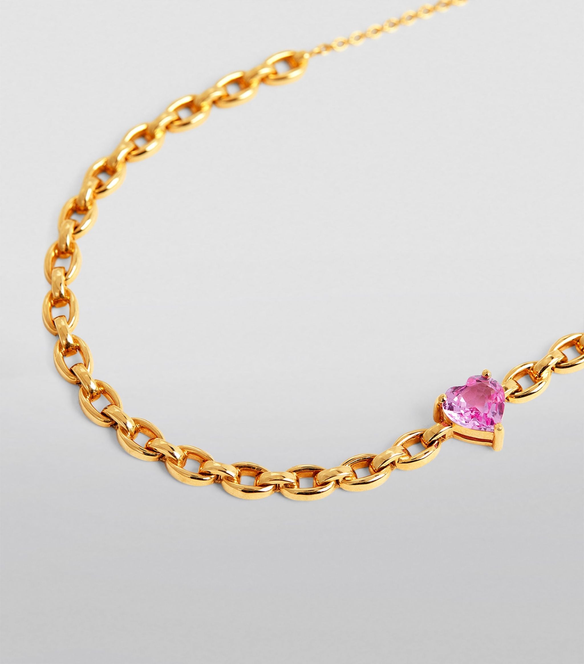 Yellow Gold and Pink Sapphire Catena Necklace GOODS Harrods   