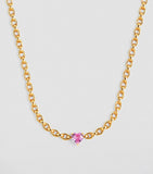 Yellow Gold and Pink Sapphire Catena Necklace GOODS Harrods   