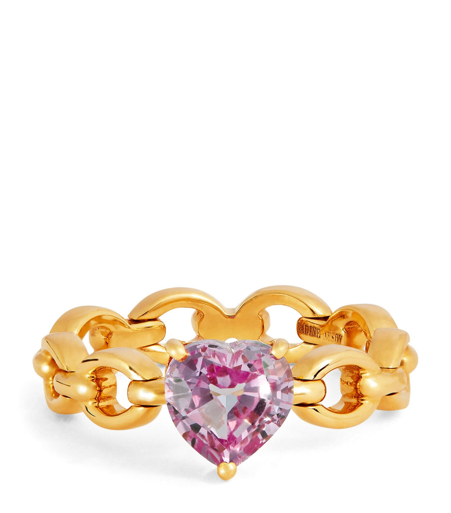 Yellow Gold and Pink Sapphire Catena Ring