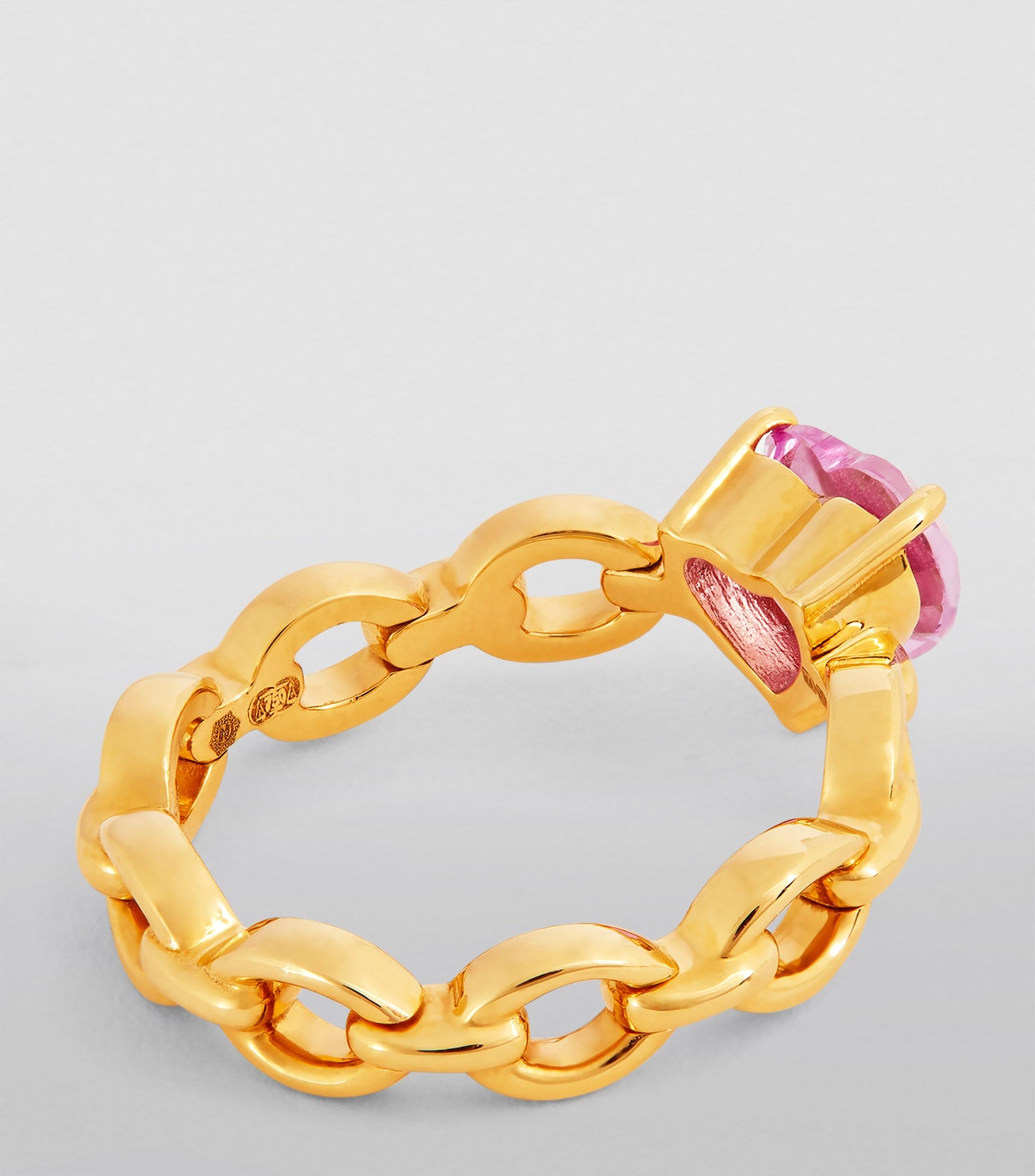 Yellow Gold and Pink Sapphire Catena Ring GOODS Harrods   