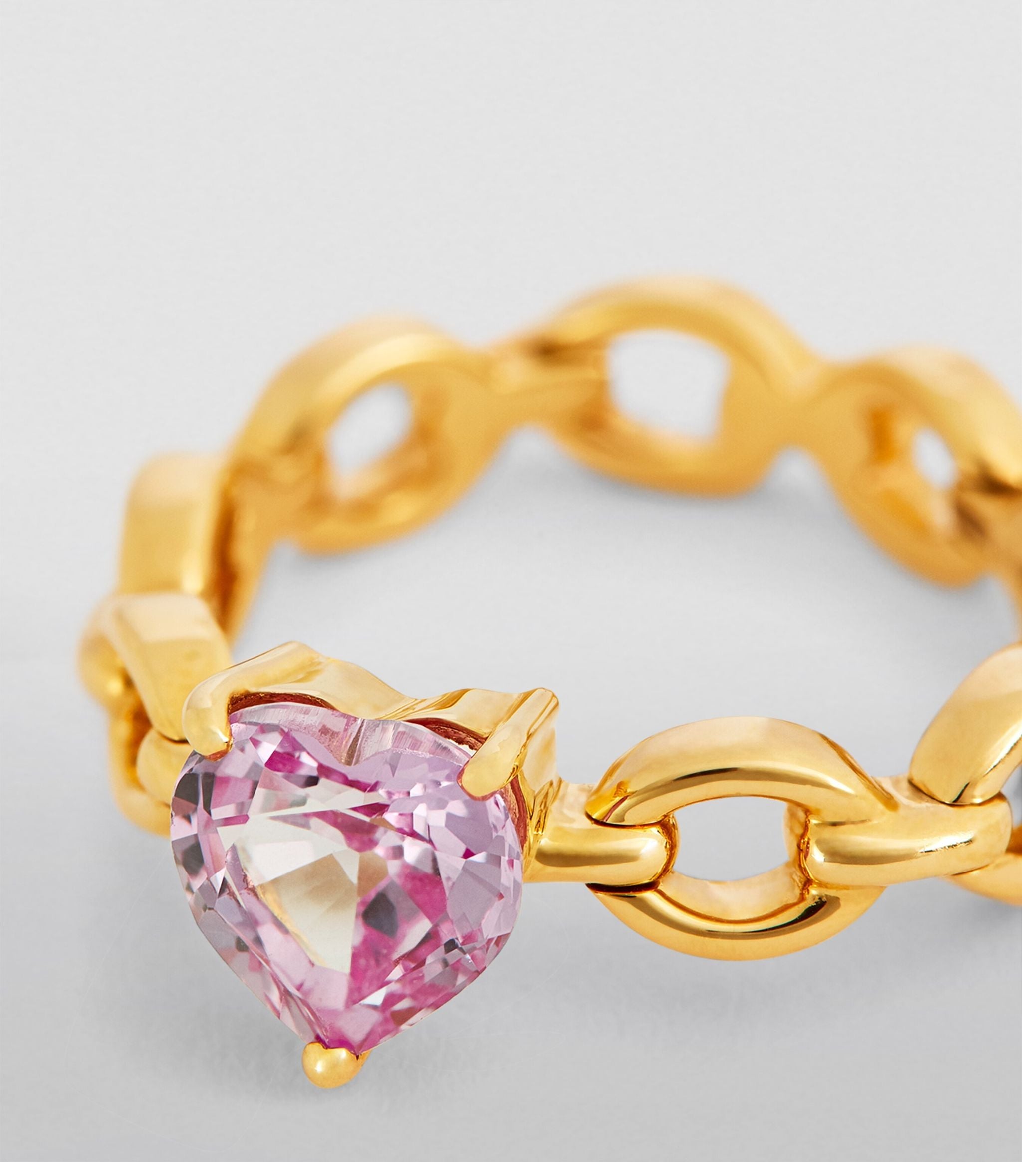 Yellow Gold and Pink Sapphire Catena Ring GOODS Harrods   