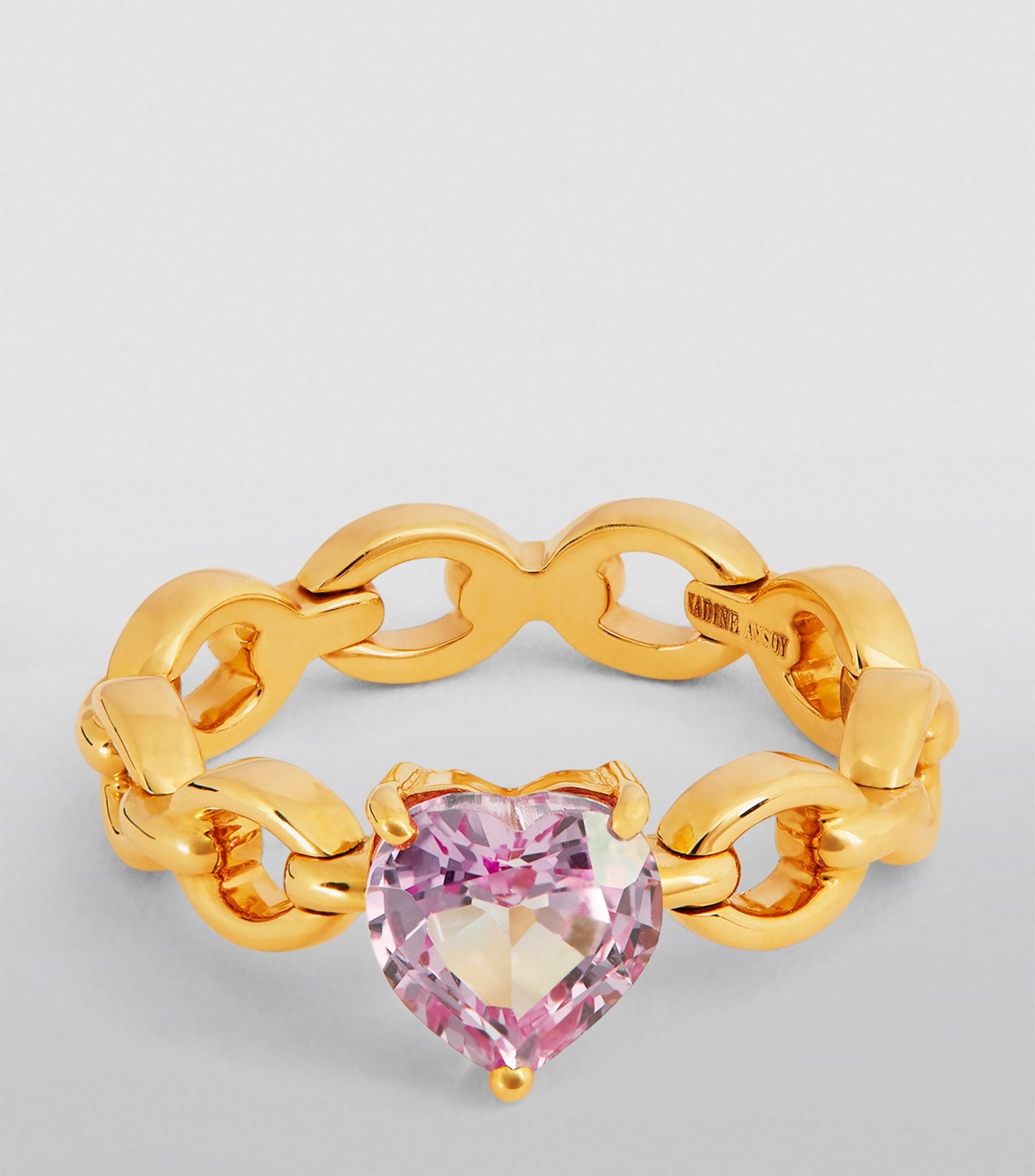 Yellow Gold and Pink Sapphire Catena Ring GOODS Harrods   