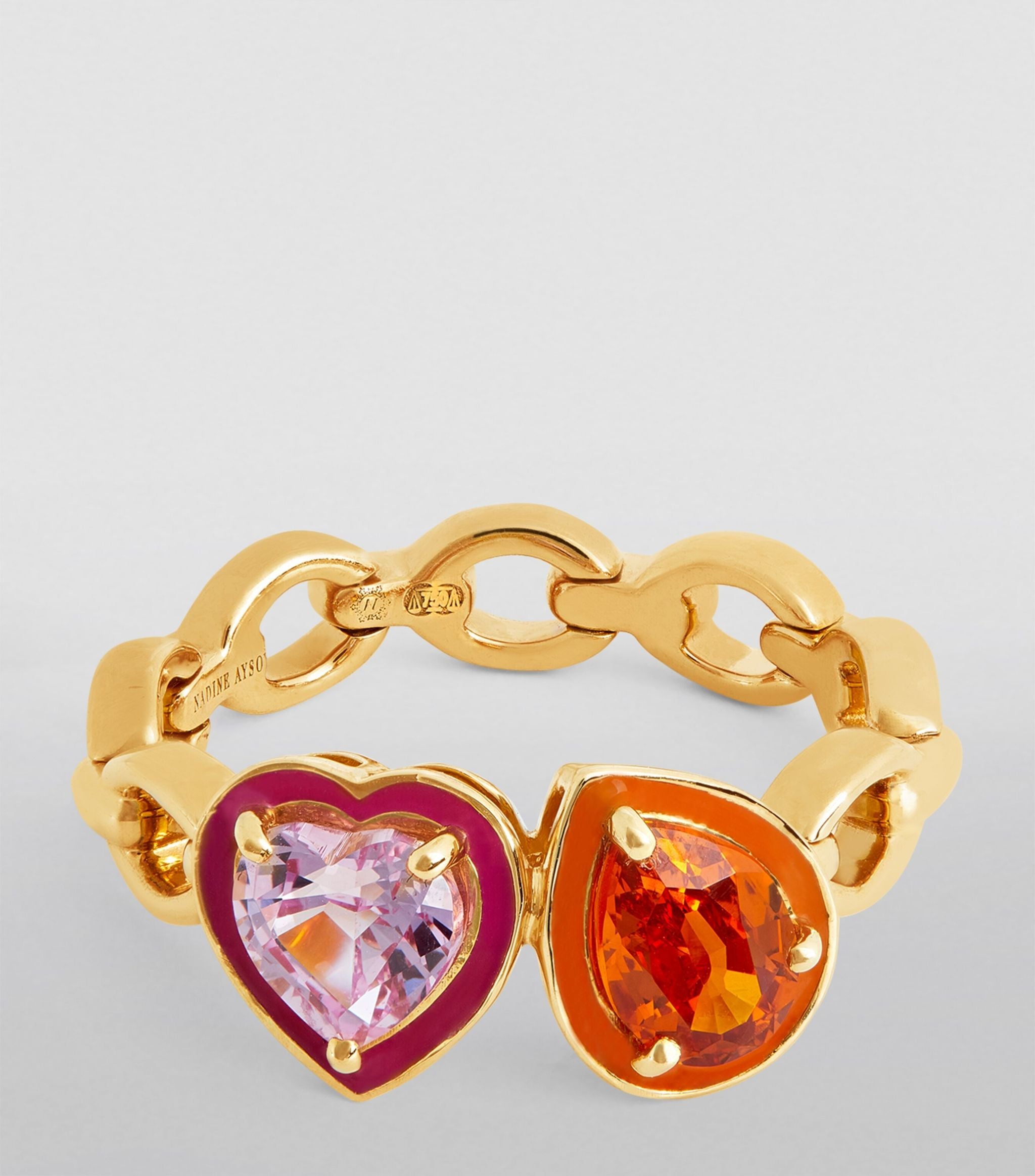 Yellow Gold and Sapphire Catena Ring GOODS Harrods   