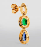 Yellow Gold, Emerald and Sapphire Catena Earrings GOODS Harrods   