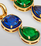 Yellow Gold, Emerald and Sapphire Catena Earrings GOODS Harrods   