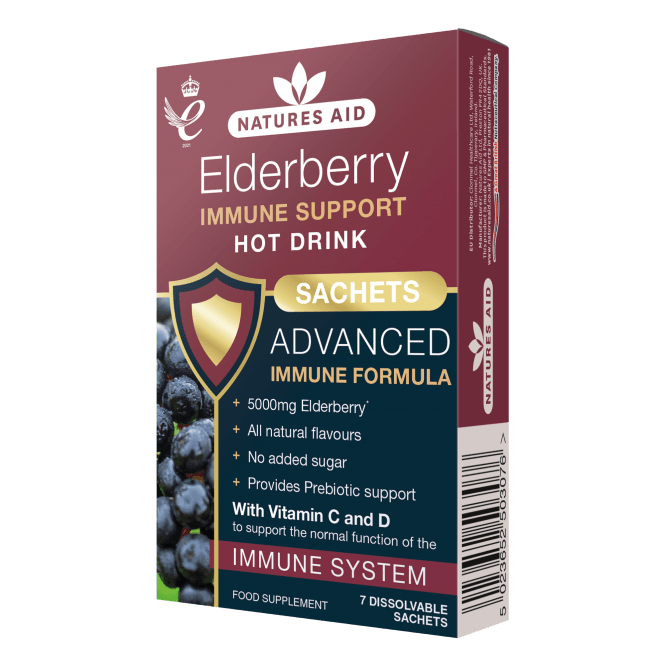 Natures Aid Elderberry Immune Support Hot Drink Vitamins & Supplements McGrocer Direct   