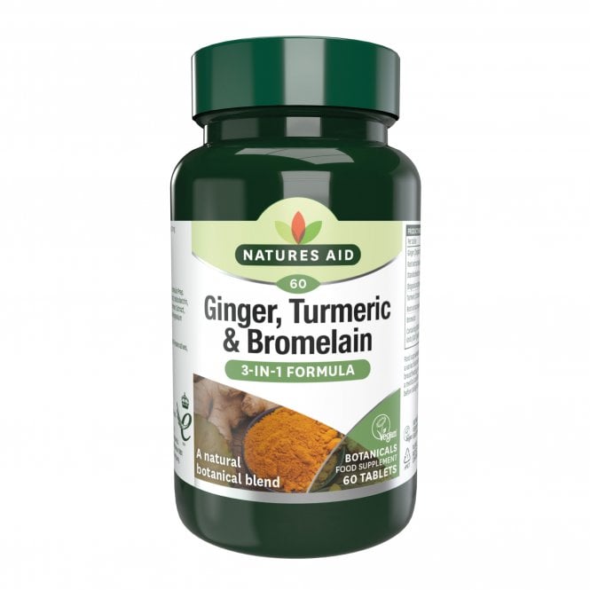 Natures Aid Ginger, Turmeric & Bromelain