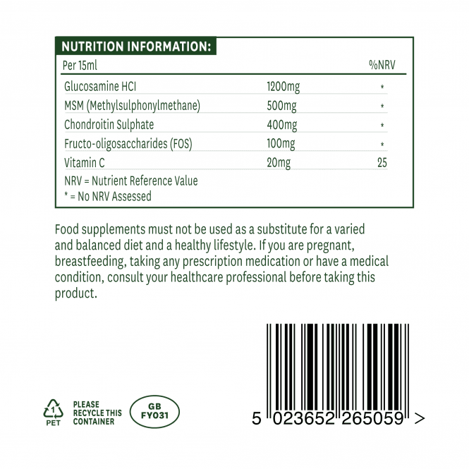 Natures Aid Glucosamine, MSM & Chondroitin Liquid Discover Our Range McGrocer Direct   