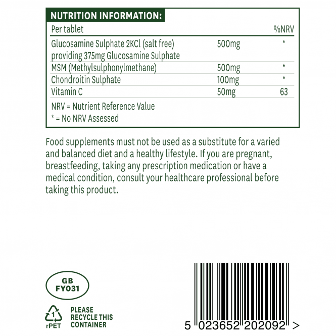 Natures Aid Glucosamine, MSM & Chondroitin GOODS McGrocer Direct   