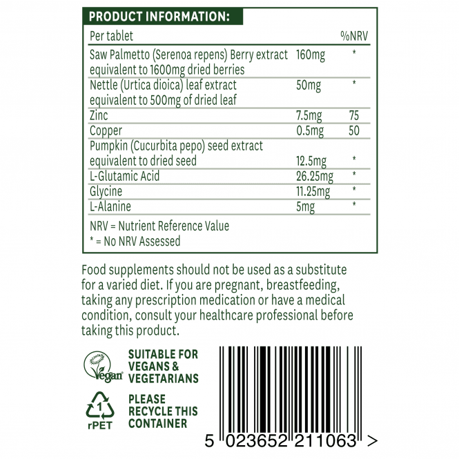 Natures Aid Saw Palmetto Complex Vegan McGrocer Direct   