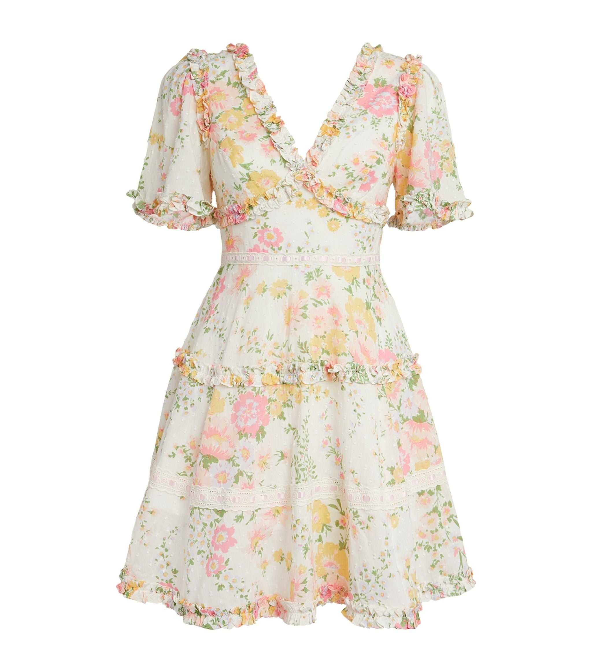 Tiered Floral Mini Dress GOODS Harrods   