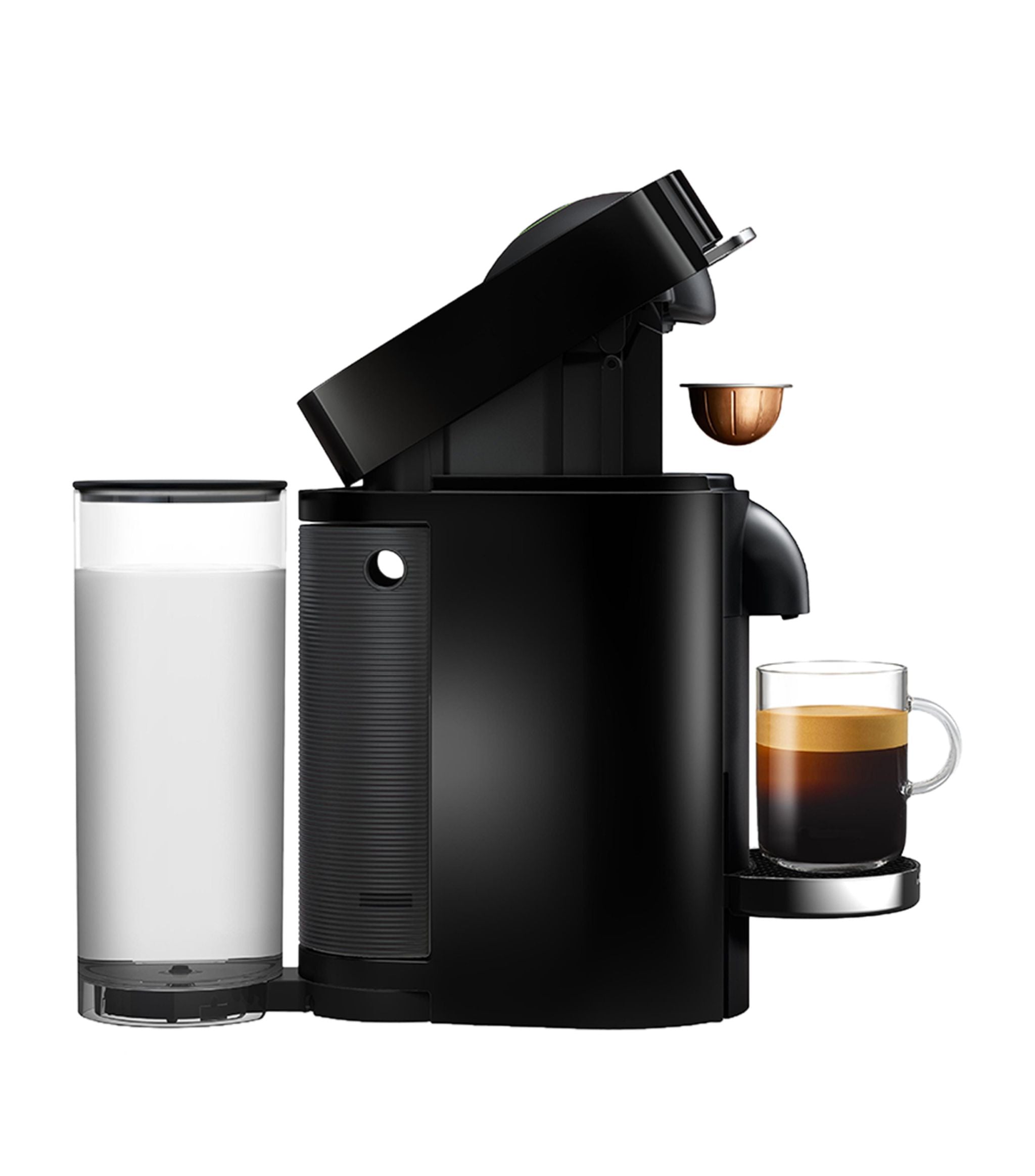 Black Vertuo Plus & Milk Coffee Machine GOODS Harrods   