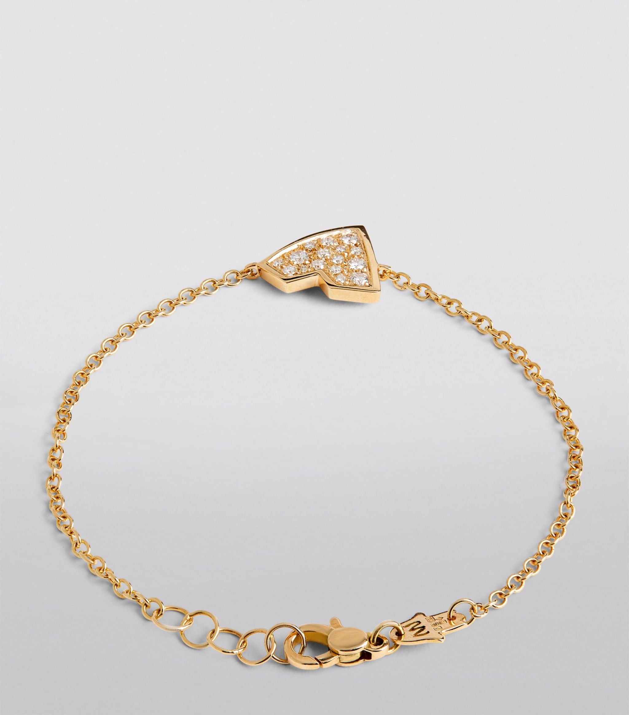 Yellow Gold and Diamond Loved Bracelet GOODS Harrods   