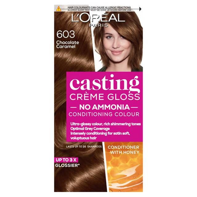 L'Oreal Paris Casting Creme Gloss Semi Permanent Hair Dye Chocolate Caramel Brown 603 Brunette Sainsburys   