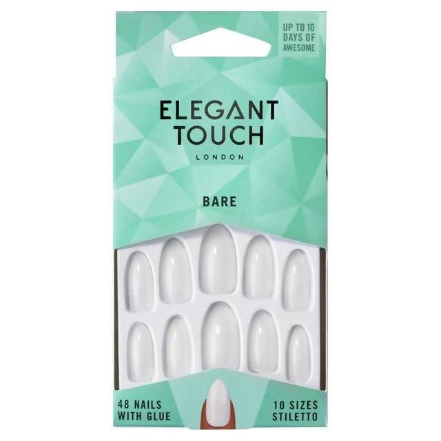 Elegant Touch Totally Bare Stiletto 003 48 Pack Nails 10 Sizes