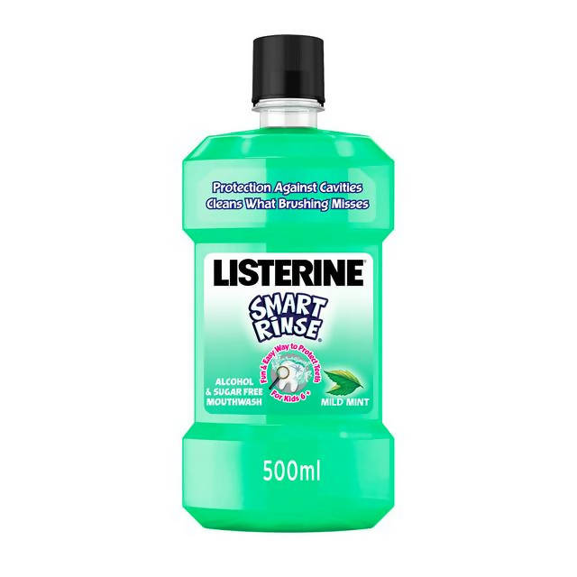 Listerine Smartrinse Mild Mint Kids Mouthwash 6+ Years 500ml