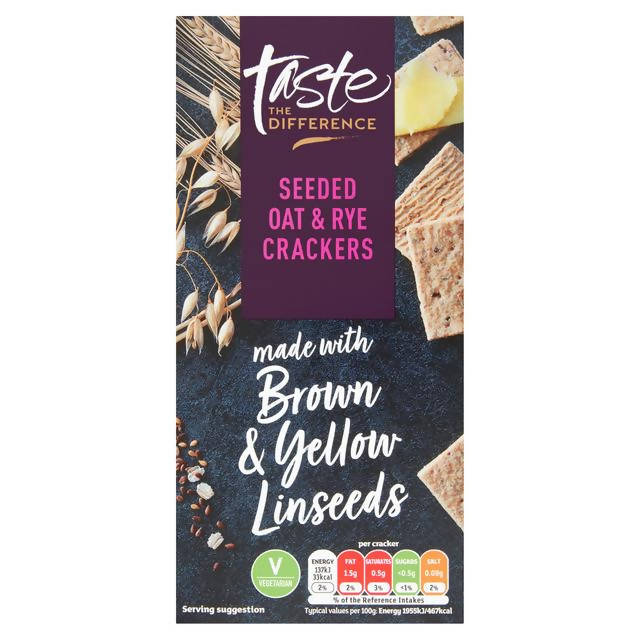 Sainsbury's Seeded Oat & Rye Crackers, Taste the Difference 130g Crackers Sainsburys   