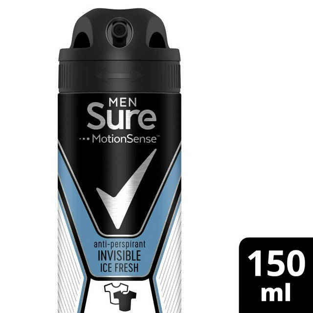 Sure Men Anti-Perspirant Deodorant Aerosol, Invisible Ice Fresh 150ml deodorants & body sprays Sainsburys   