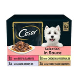 Cesar Deliciously Fresh Dog Food Pouches Mixed Selection in Sauce 12 x 100g Bigger packs Sainsburys   