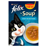 Felix Soup Mixed Variety Fish 6x48g Cat pouches & trays Sainsburys   