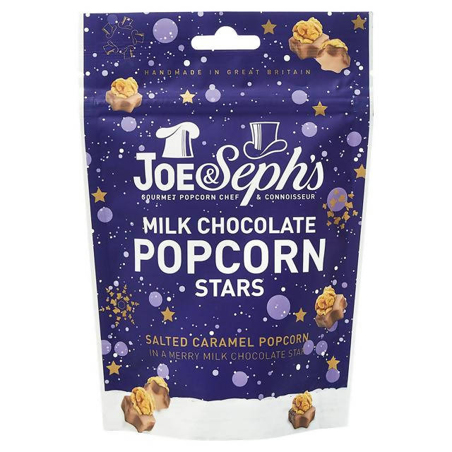 Joe & Seph's Milk Chocolate Popcorn Star 63g Sharing crisps Sainsburys   