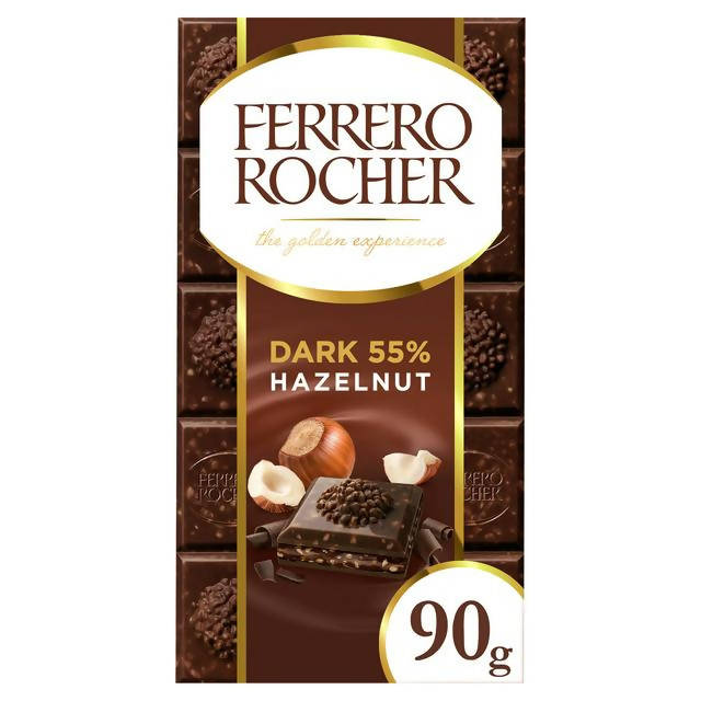 Ferrero Rocher Dark Tablet 90g Block chocolate bars Sainsburys   