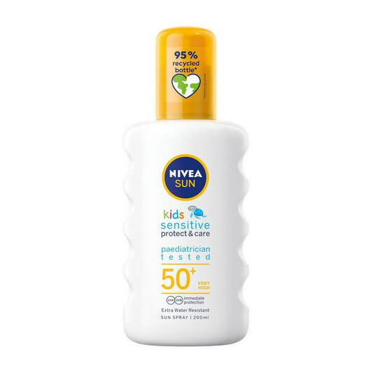 Nivea Sun Kids Sensitive Sun Cream Spray SPF50+ 200ml face & body skincare Sainsburys   