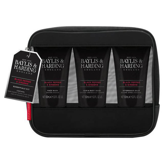Baylis & Harding For Him Black Pepper & Ginseng Essential Kit Travel Bag Gift Set gifts Sainsburys   