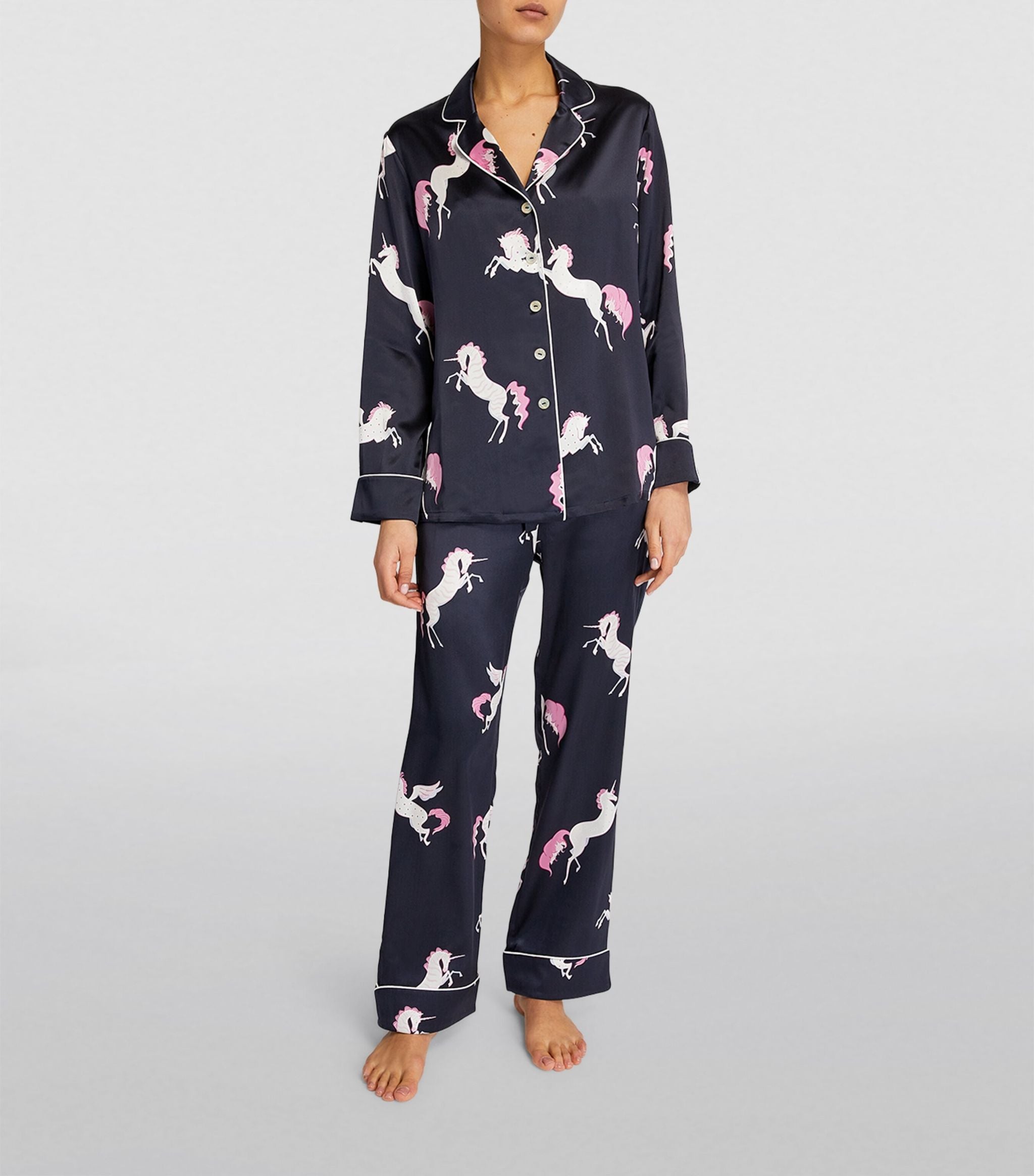 Silk Lila Pyjama Set GOODS Harrods   