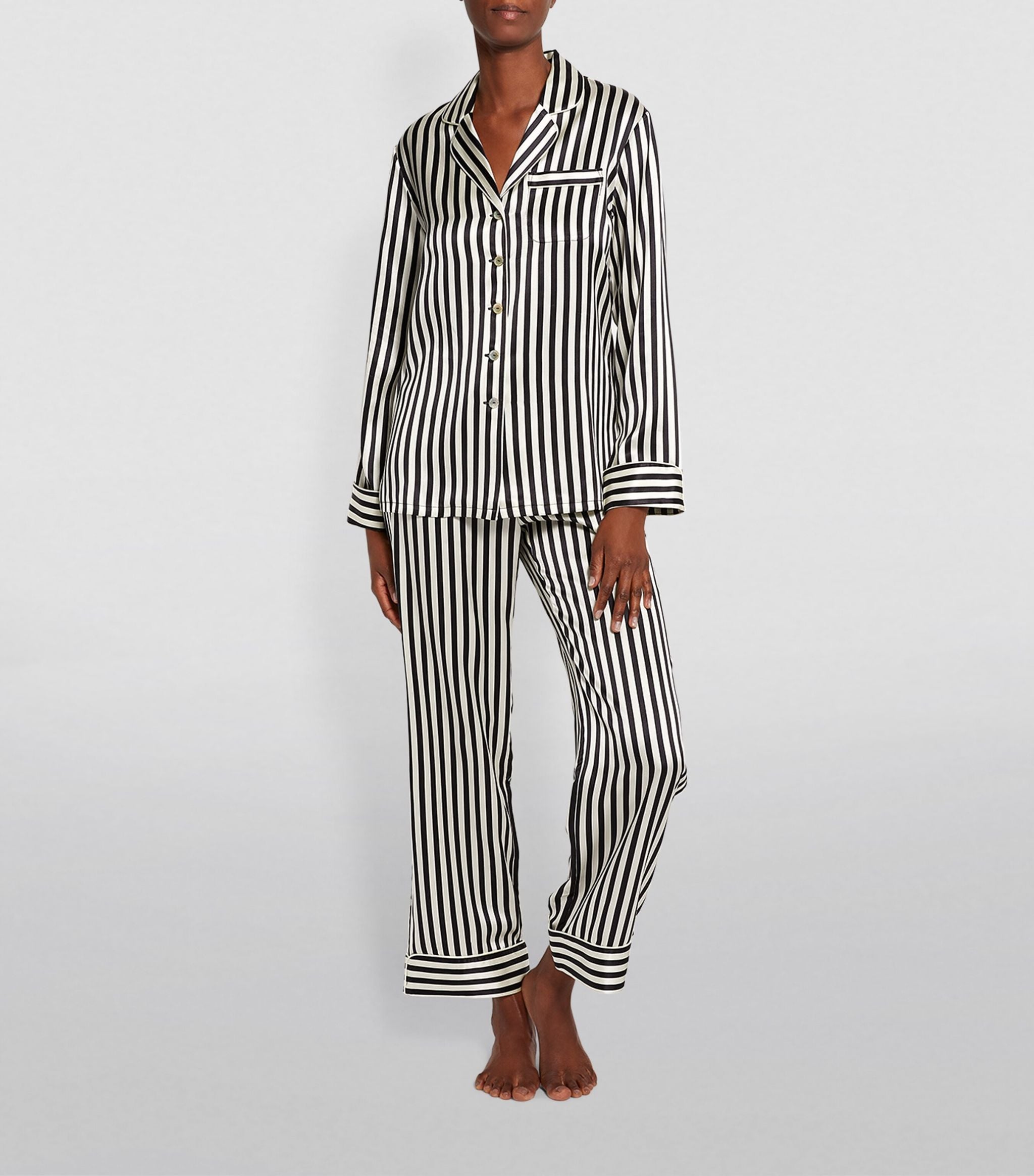 Silk Striped Lila Pyjama Set GOODS Harrods   