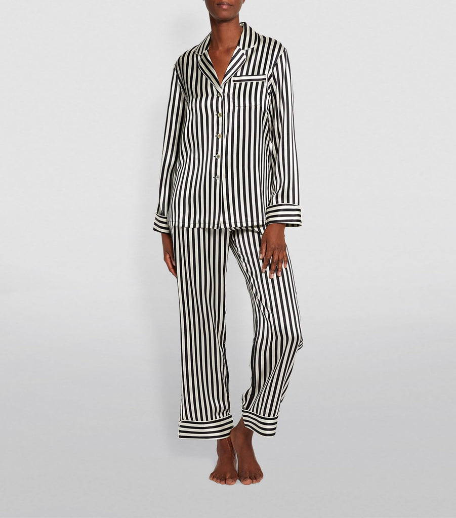 Silk Striped Lila Pyjama Set