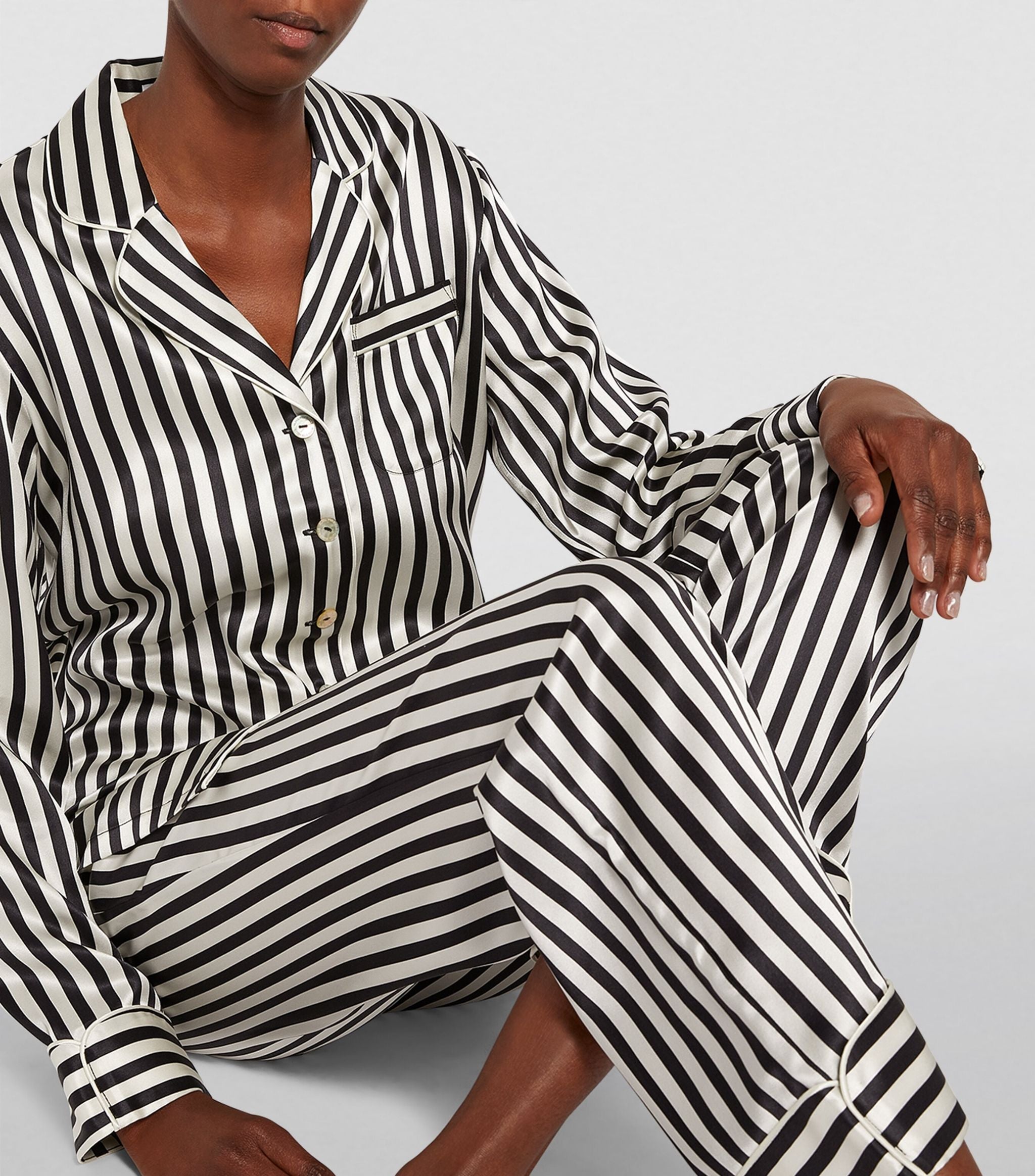 Silk Striped Lila Pyjama Set GOODS Harrods   