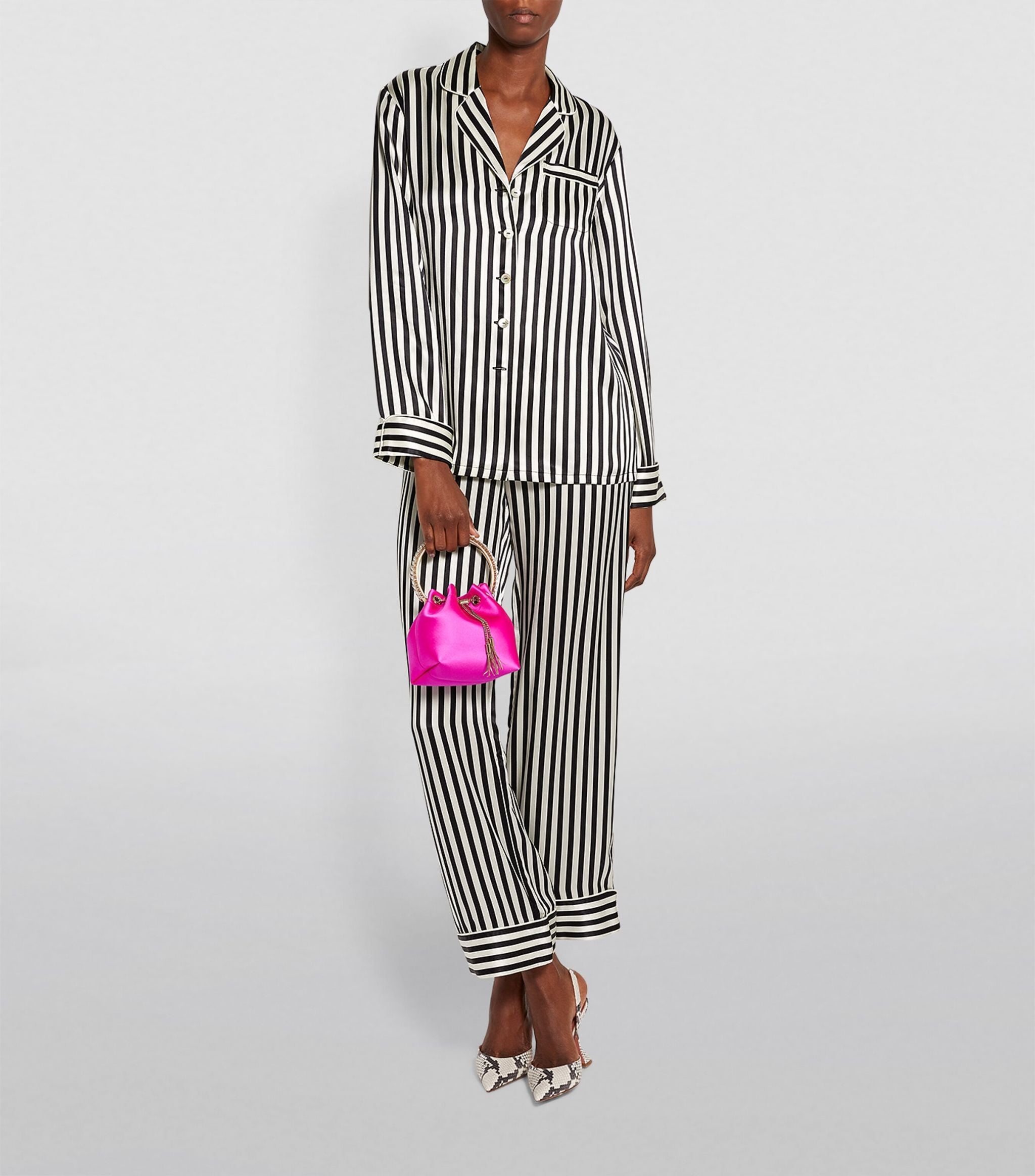 Silk Striped Lila Pyjama Set GOODS Harrods   