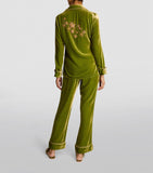 Velvet Embellished Coco Pyjama Set GOODS Harrods   