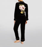 Velvet Embellished Coco Pyjama Set GOODS Harrods   