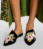 Velvet Embellished Contessa Slippers GOODS Harrods   