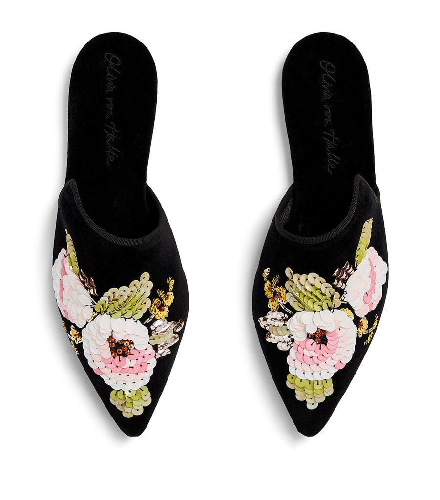 Velvet Embellished Contessa Slippers