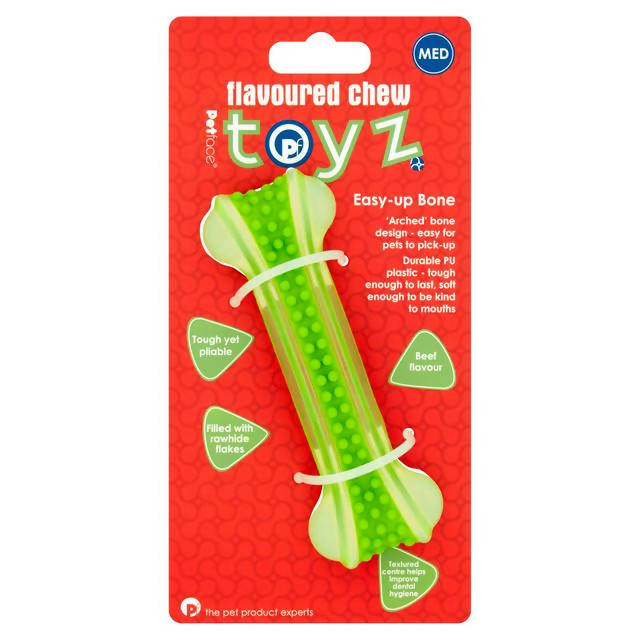 Petface Toyz Flavoured Chew Easy-up Bone Medium Dog toys Sainsburys   