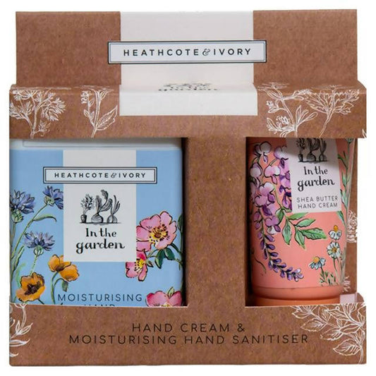 Heathcote & Ivory In The Garden Hand Cream & Moisturising Hand Sanitiser Gift Set gifts Sainsburys   