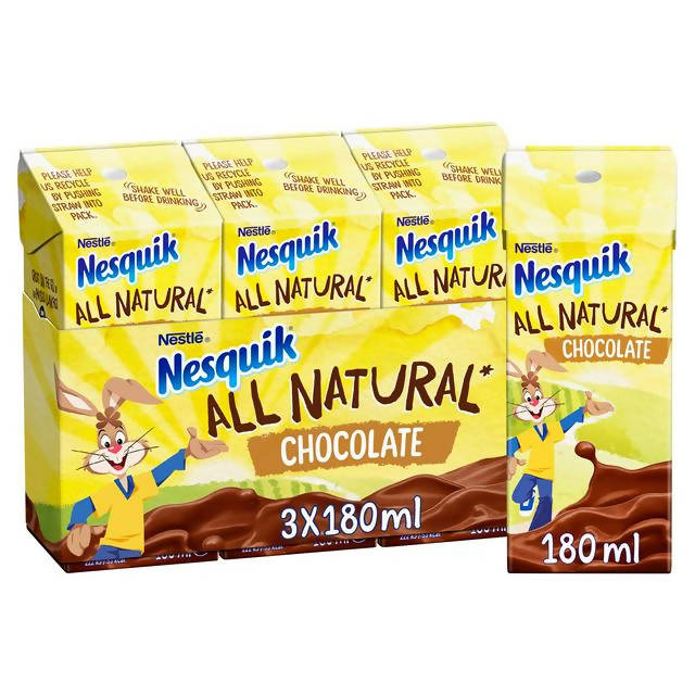 Nesquik All Natural Chocolate Milk Drink Multipack 3x180ml