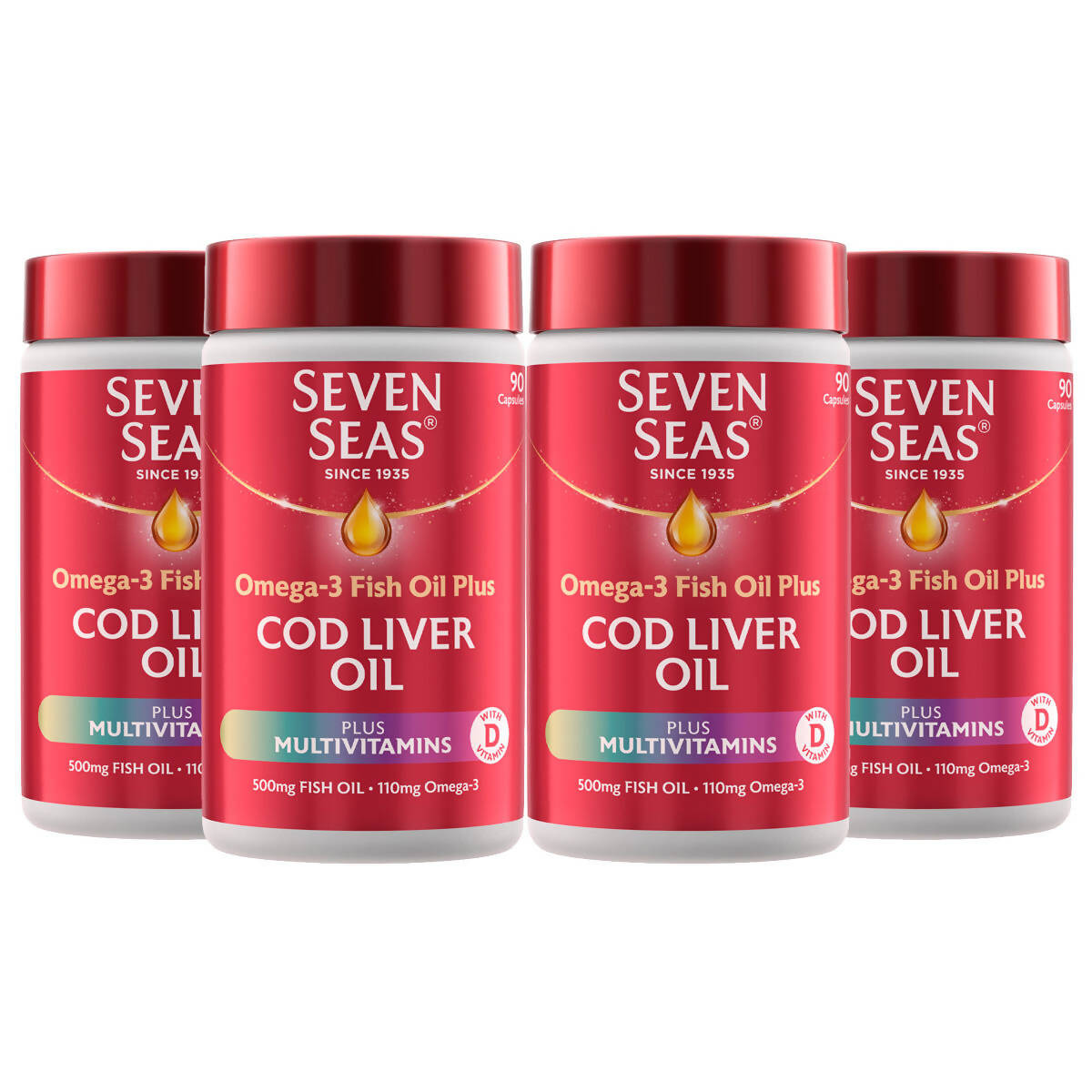 Seven Seas Cod Liver Oil Plus Multivitamins, 4 x 90 Count Vitamins & Supplements Costco UK   