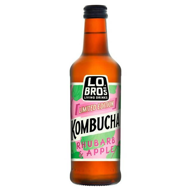 Lo Bros Living Drinks Limited Edition Organic Kombucha Rhubarb & Apple 330ml Adult soft drinks Sainsburys   