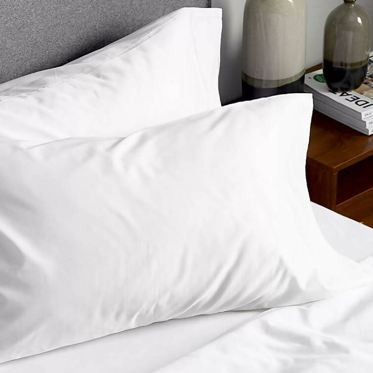 Purity Home Easy-care 400 Thread Count Cotton Pillowcases, 2 Pack in White Pillowcases Costco UK   