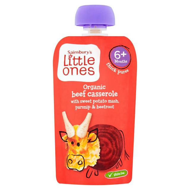 Sainsbury's Little Ones Organic Beef Casserole 6+ Months 120g baby meals Sainsburys   