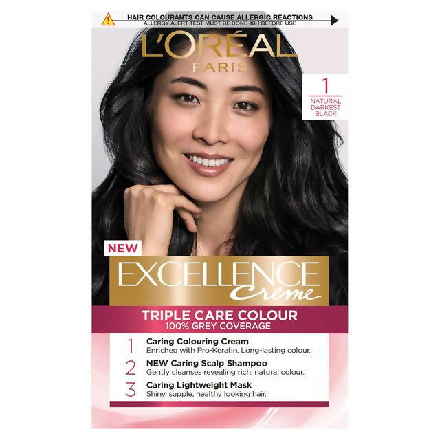 L'Oreal Paris Excellence Permanent Hair Dye Natural Darkest Black 1