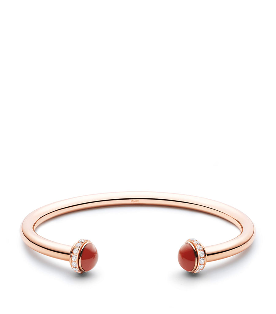 Rose Gold, Carnelian and Diamond Possesion Bangle